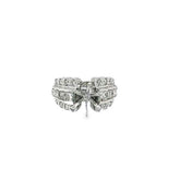 18k White Gold Diamond Round Bezel Corner Princess Cut Engagement Ring 2.86c - LA DIAMOND